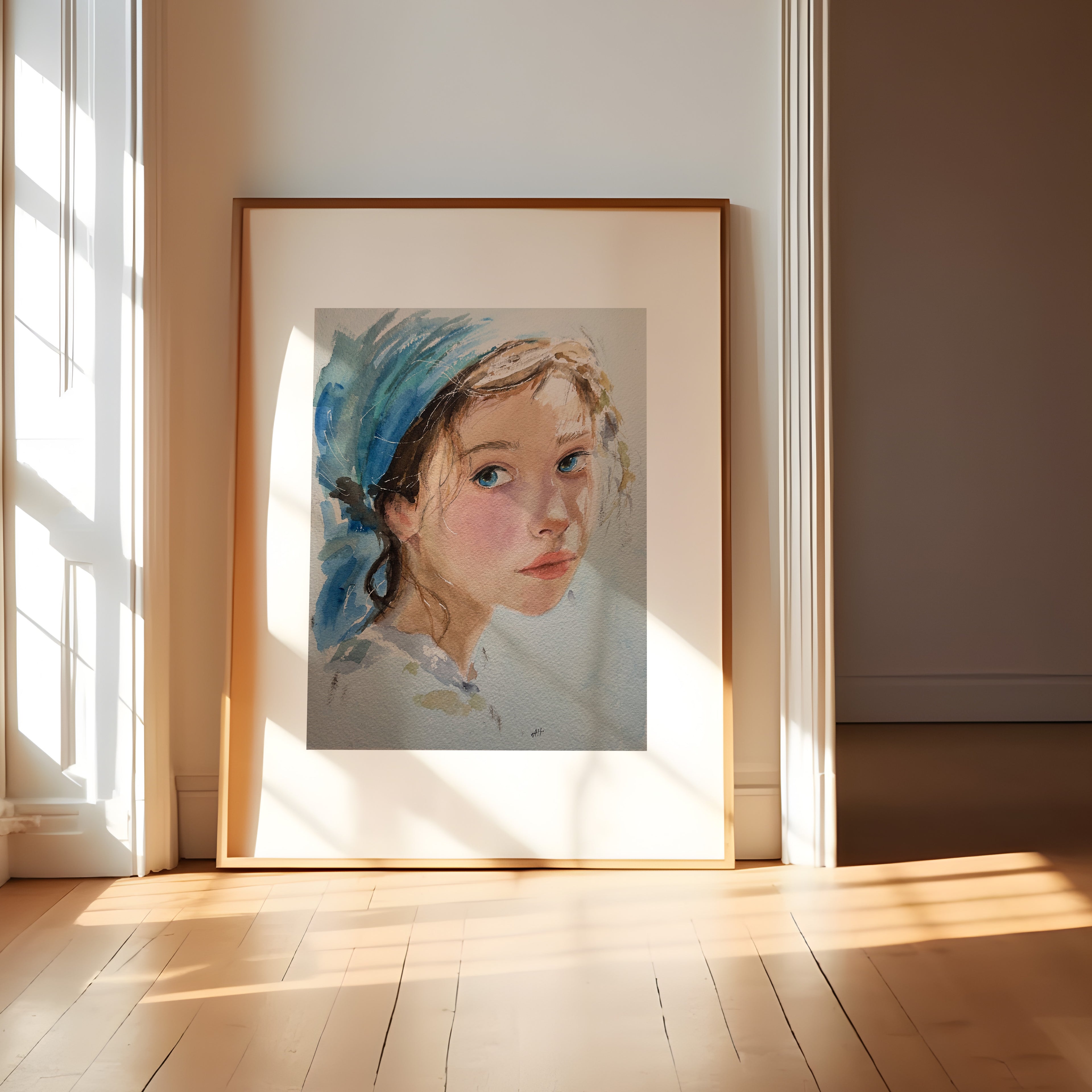 Girl with Blue Scarf