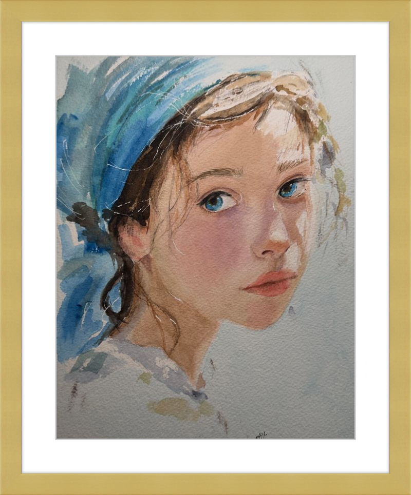 Girl with Blue Scarf