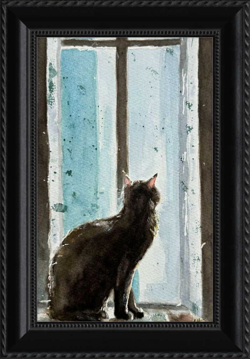 Cat in Blue Window