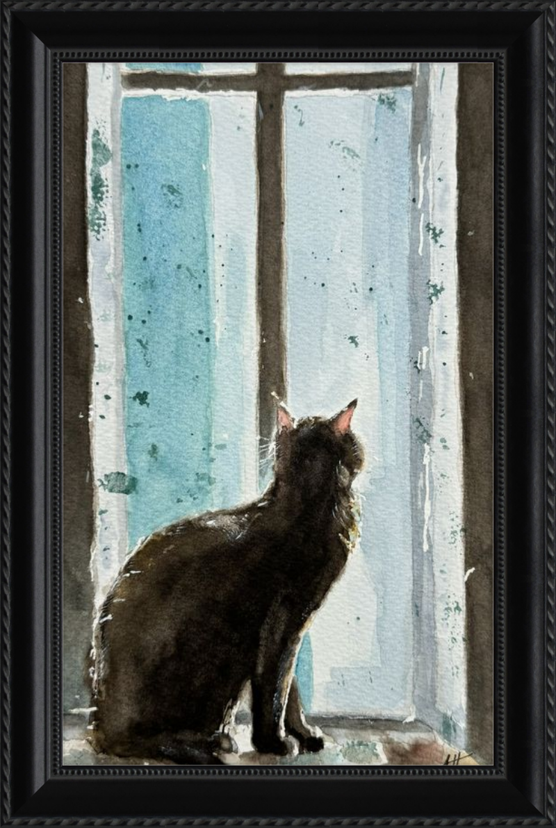 Cat in Blue Window