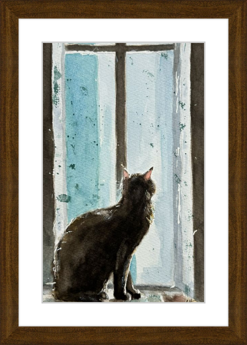 Cat in Blue Window