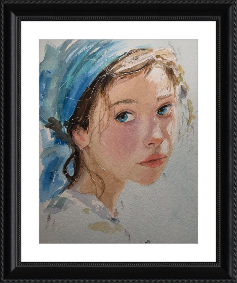 Girl with Blue Scarf