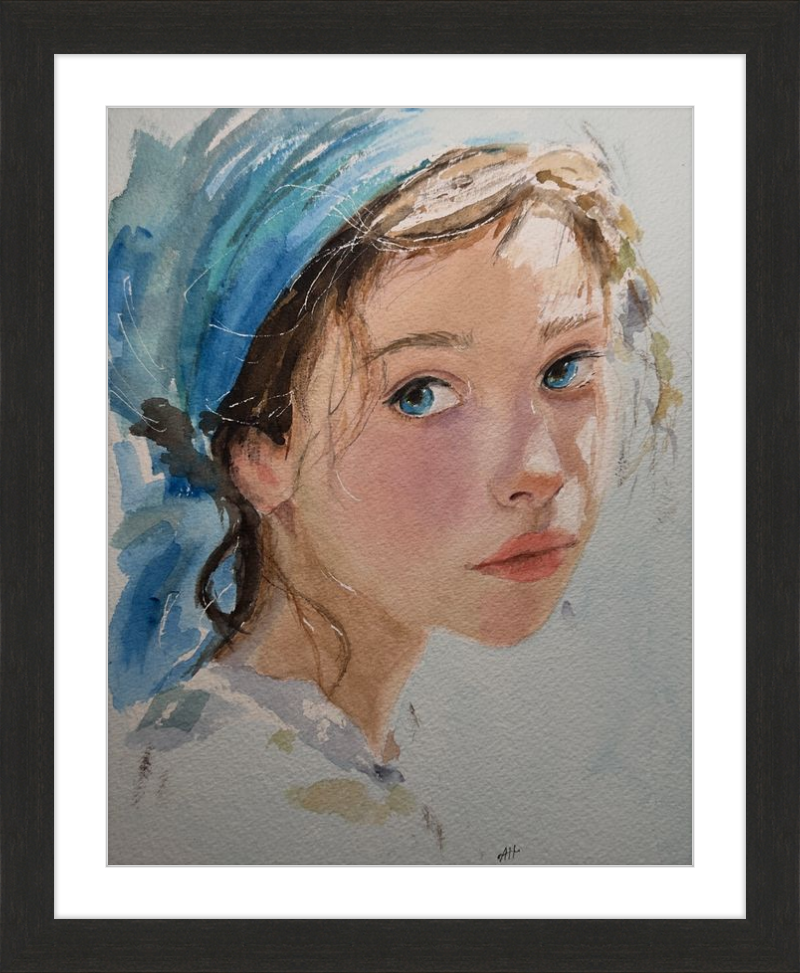 Girl with Blue Scarf