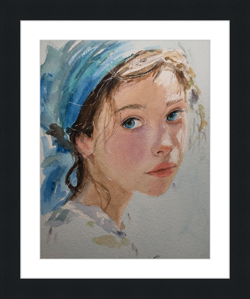 Girl with Blue Scarf