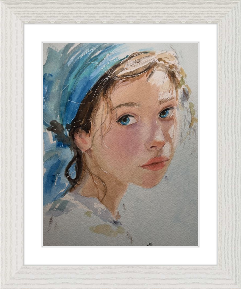 Girl with Blue Scarf
