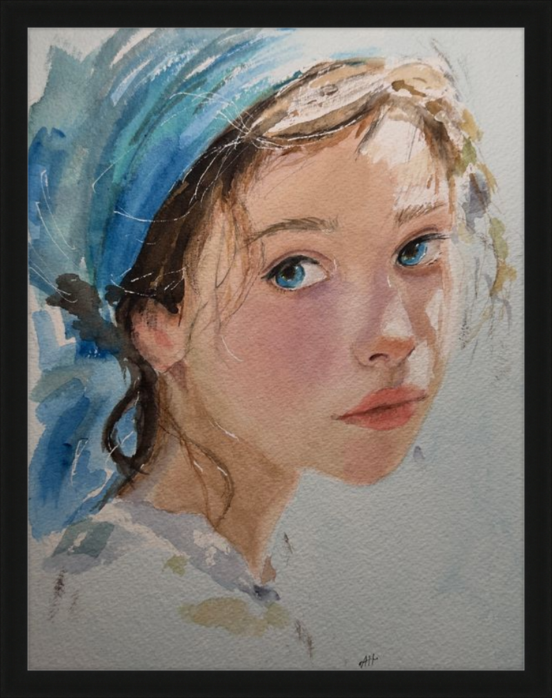 Girl with Blue Scarf