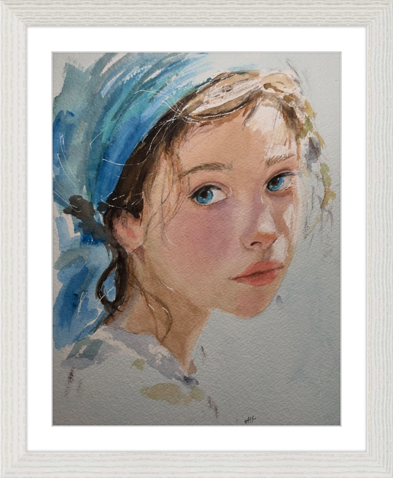 Girl with Blue Scarf
