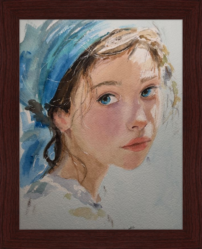 Girl with Blue Scarf