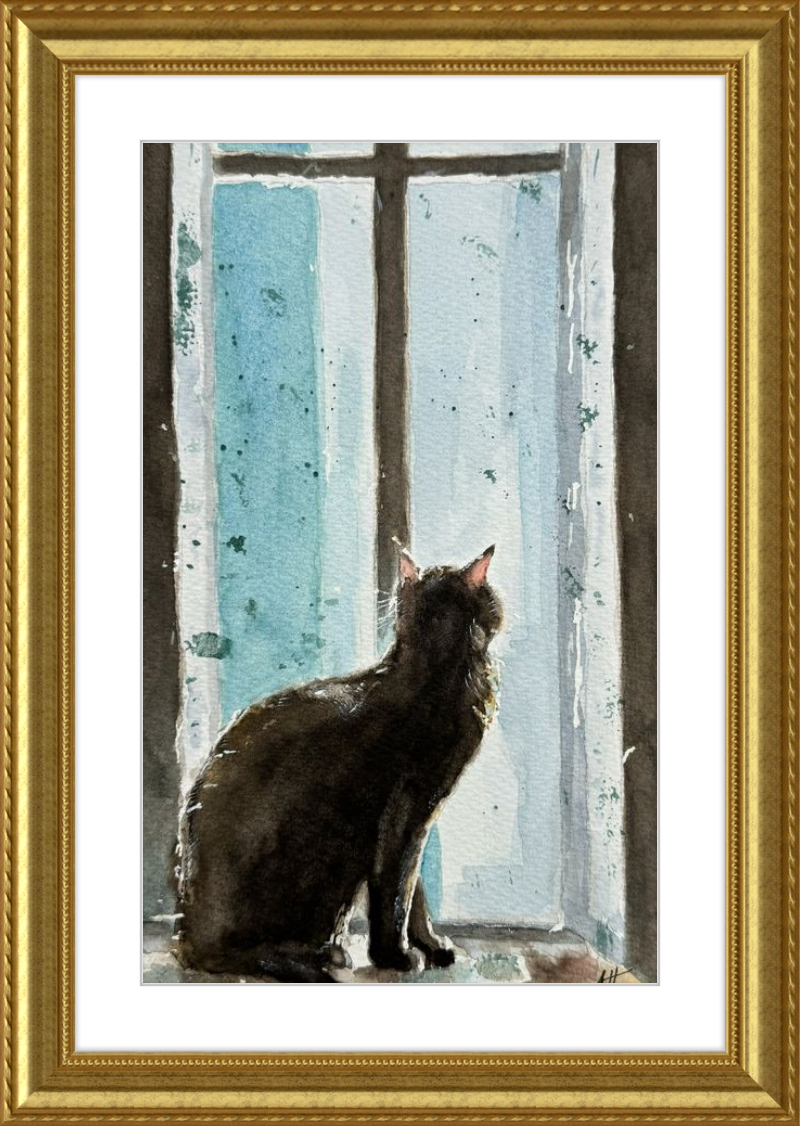 Cat in Blue Window