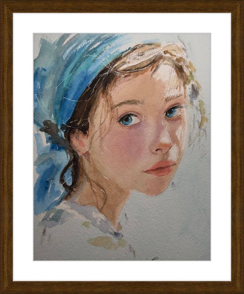 Girl with Blue Scarf