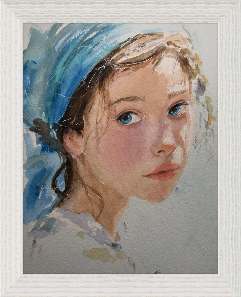 Girl with Blue Scarf
