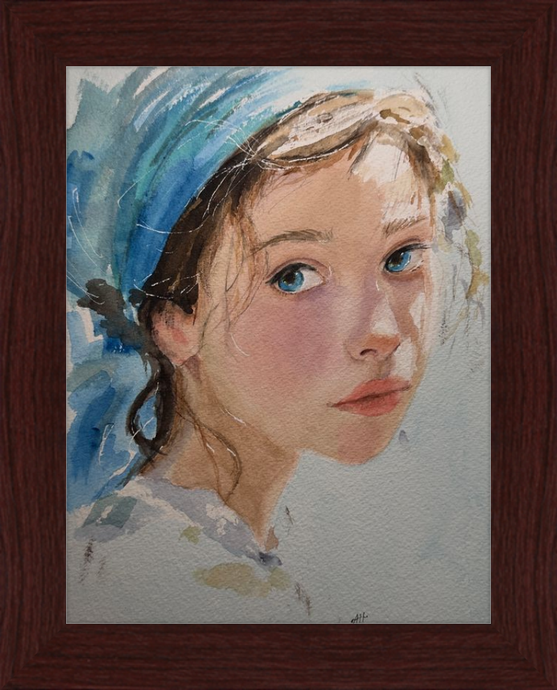 Girl with Blue Scarf