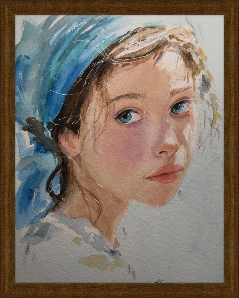 Girl with Blue Scarf