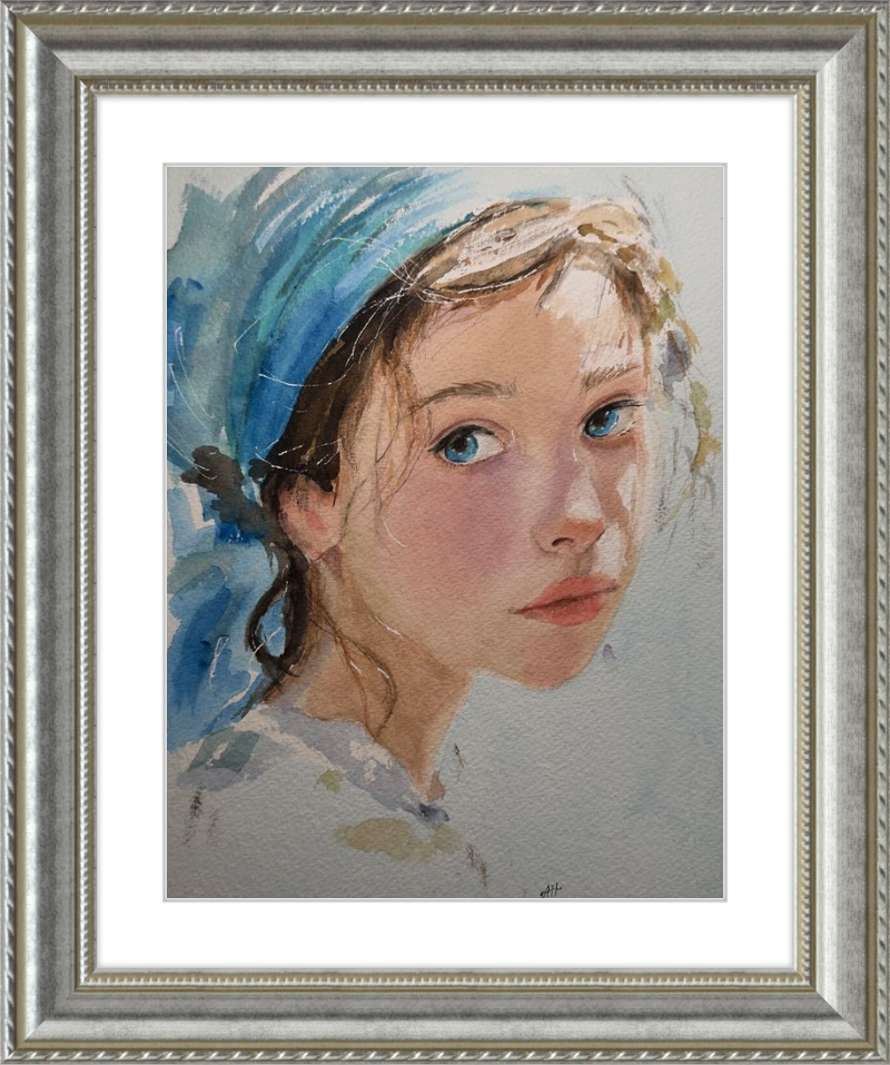 Girl with Blue Scarf