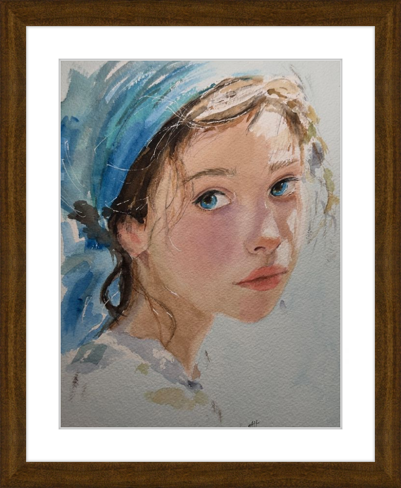 Girl with Blue Scarf