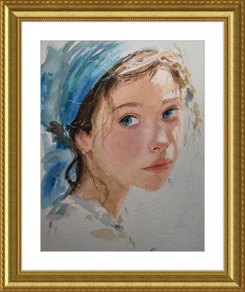 Girl with Blue Scarf