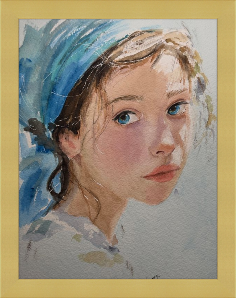 Girl with Blue Scarf