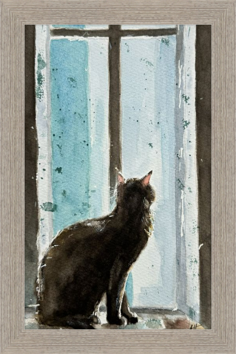 Cat in Blue Window