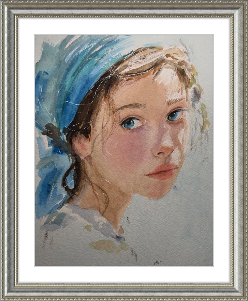 Girl with Blue Scarf