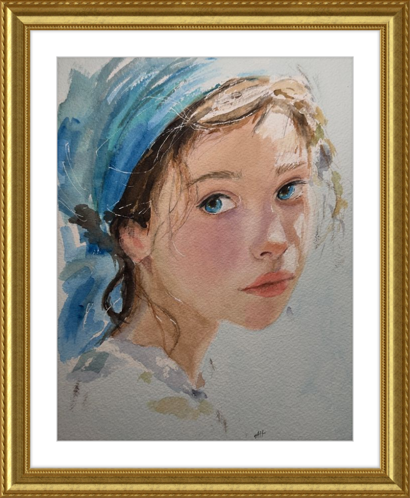 Girl with Blue Scarf