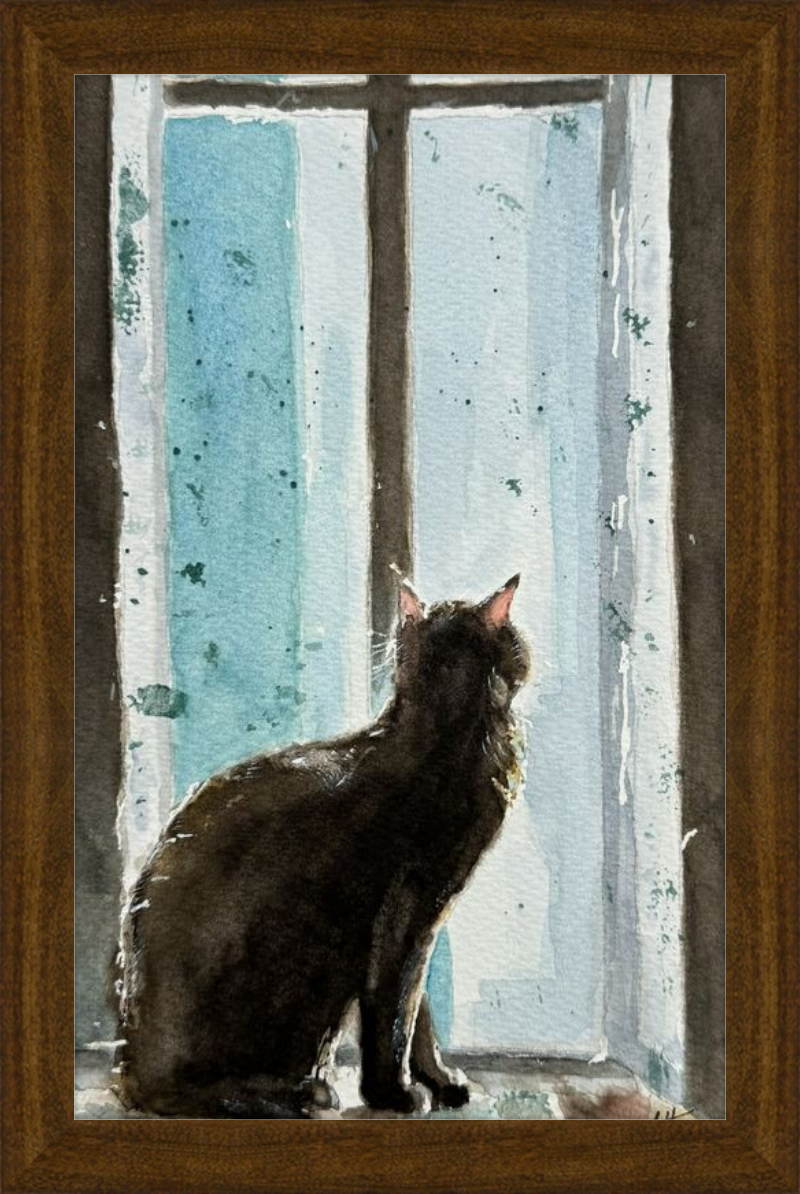 Cat in Blue Window