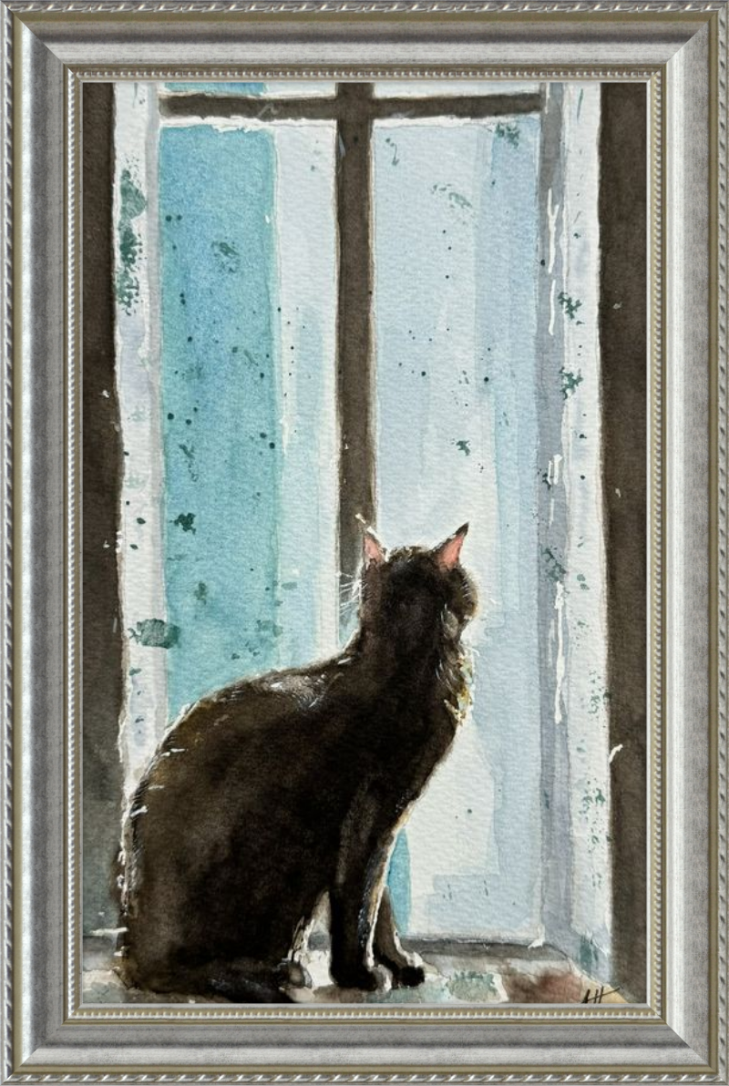 Cat in Blue Window