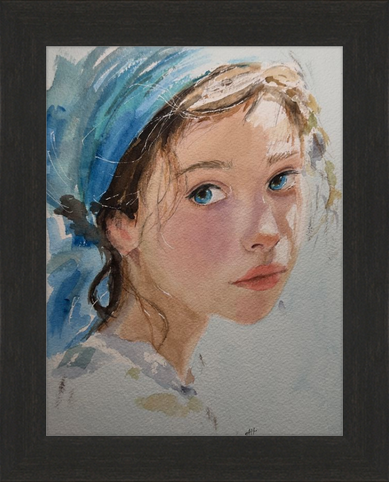 Girl with Blue Scarf