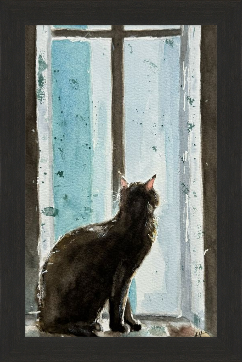 Cat in Blue Window