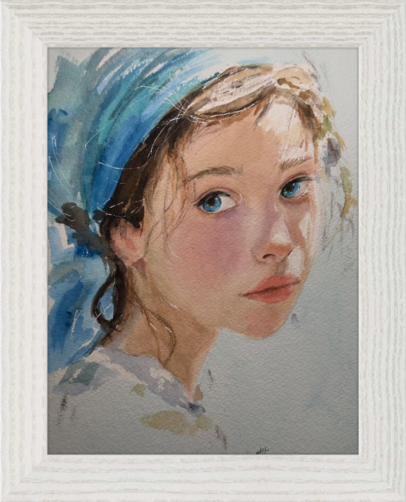 Girl with Blue Scarf