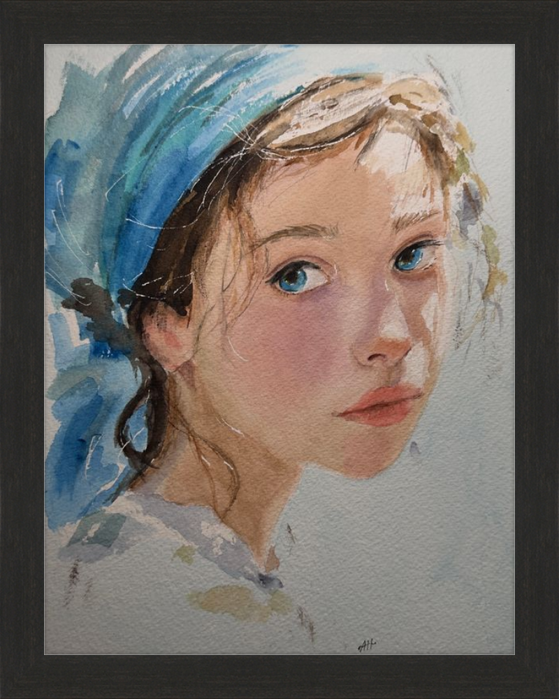 Girl with Blue Scarf