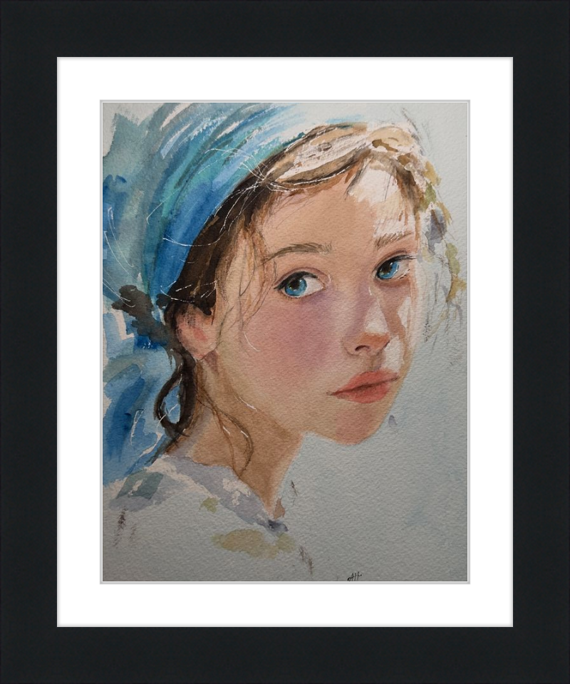 Girl with Blue Scarf