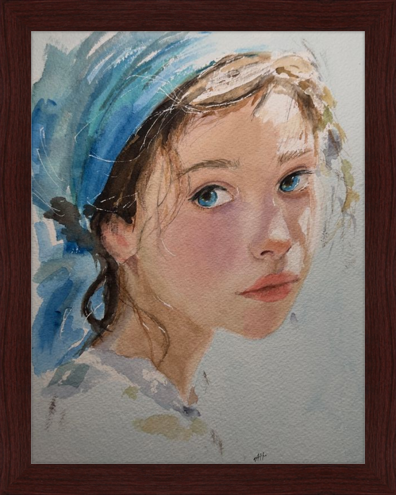 Girl with Blue Scarf