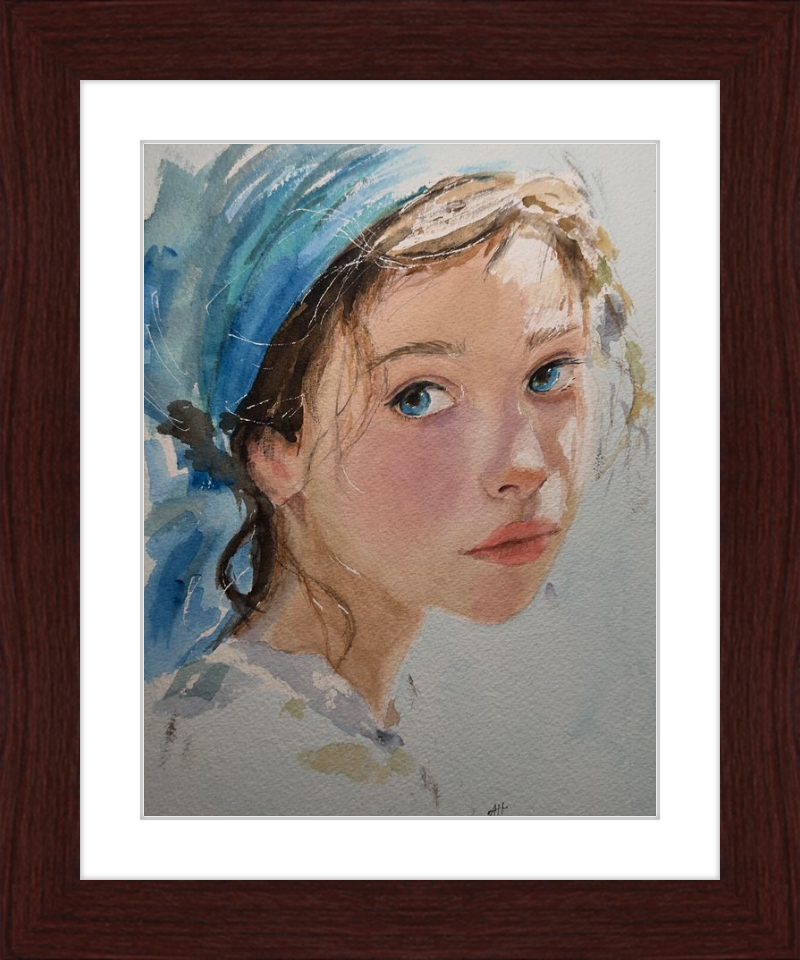 Girl with Blue Scarf