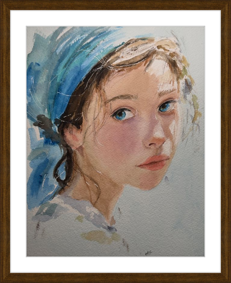 Girl with Blue Scarf