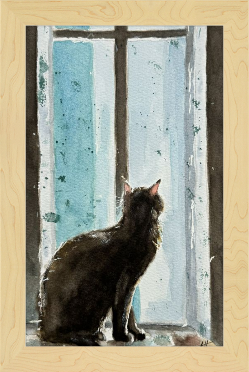 Cat in Blue Window
