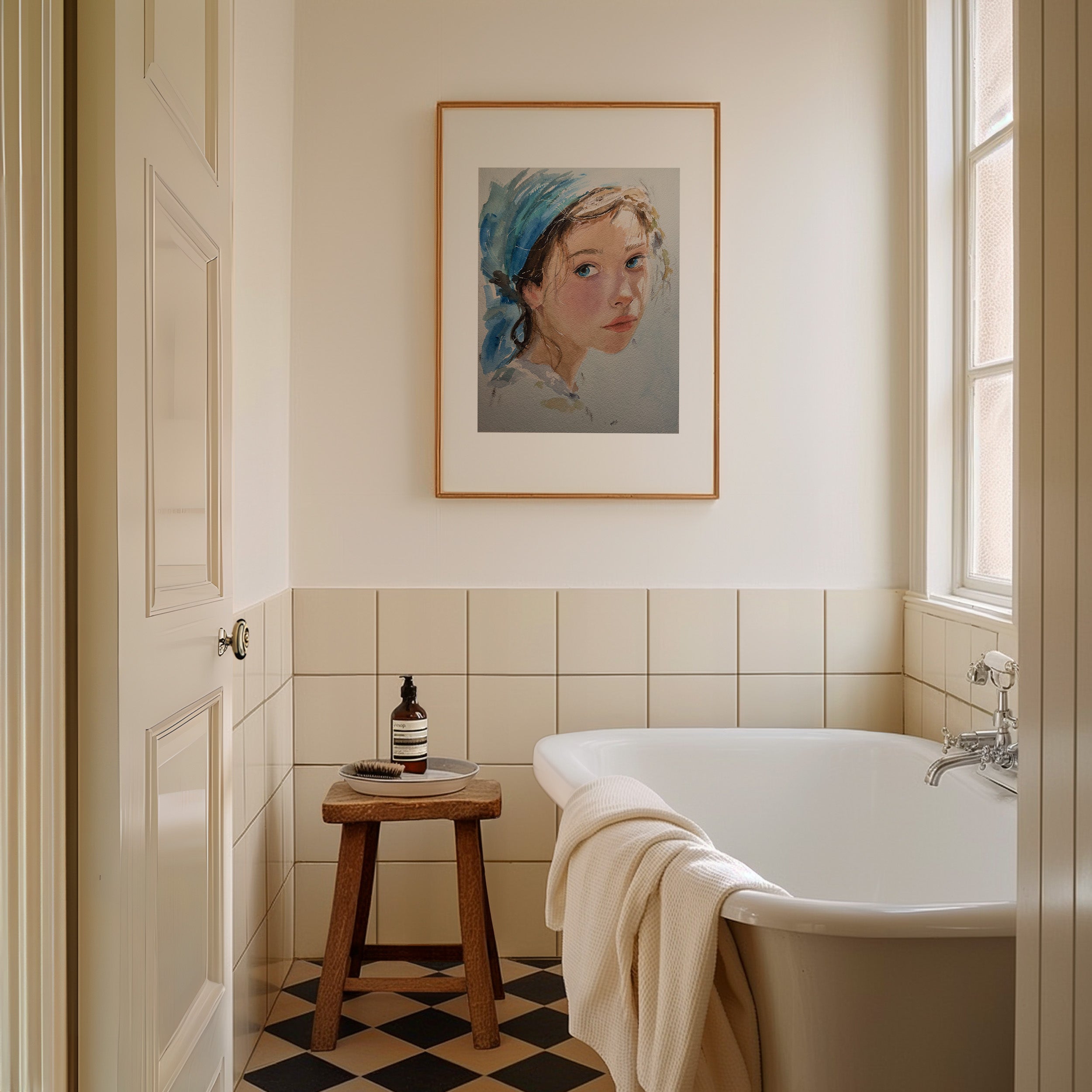 Girl with Blue Scarf