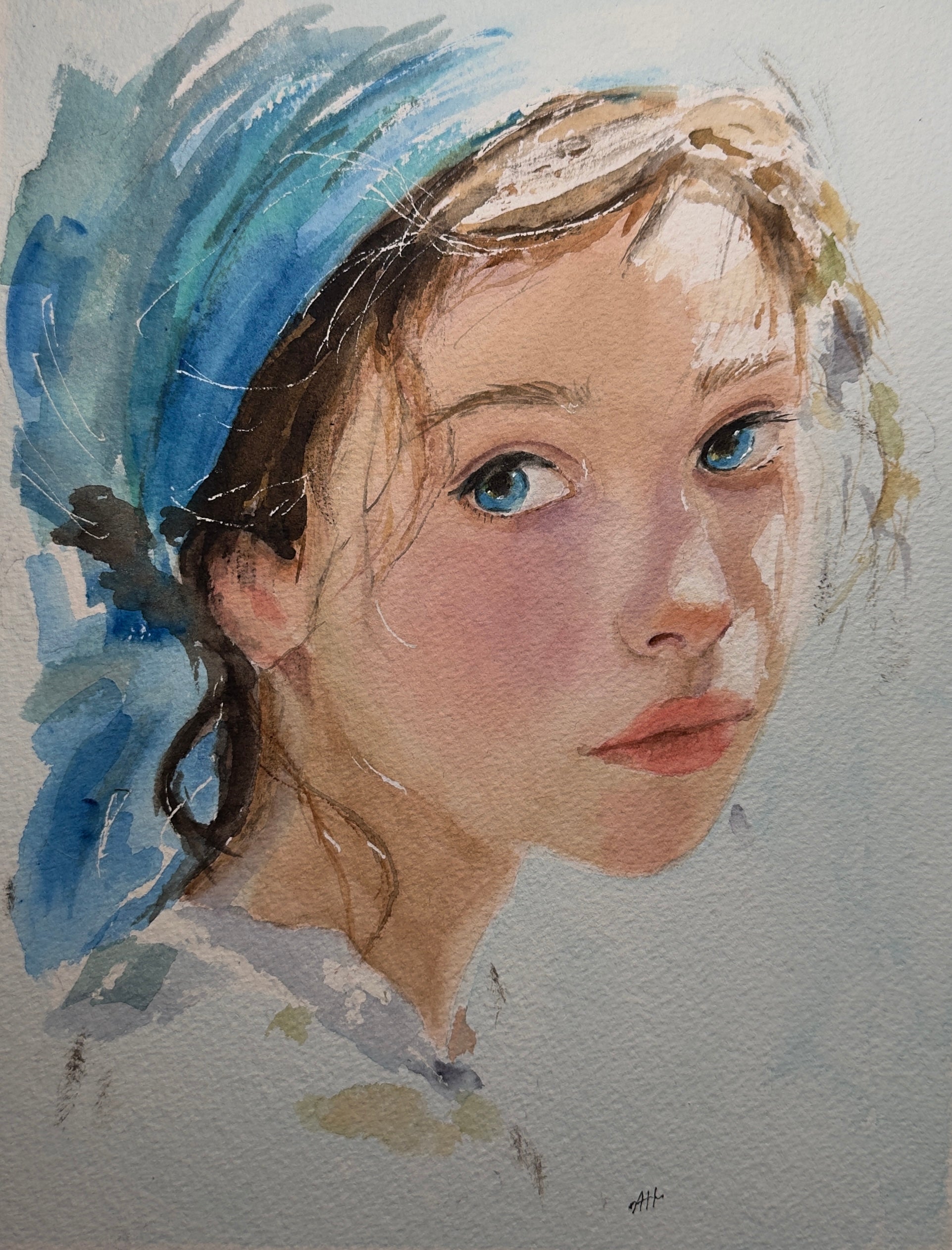 Girl with Blue Scarf