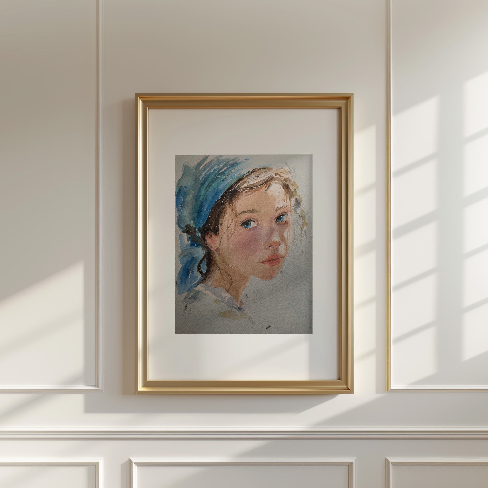 Girl with Blue Scarf