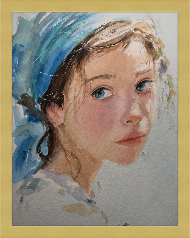 Girl with Blue Scarf