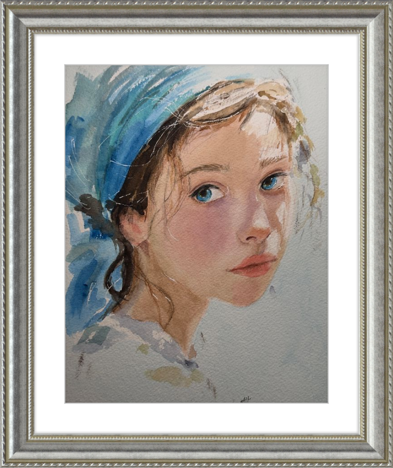 Girl with Blue Scarf