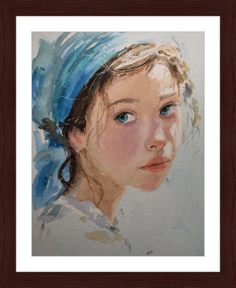 Girl with Blue Scarf