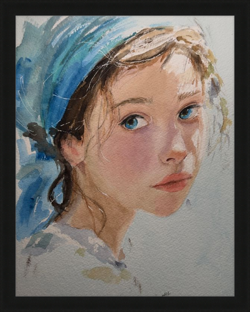 Girl with Blue Scarf