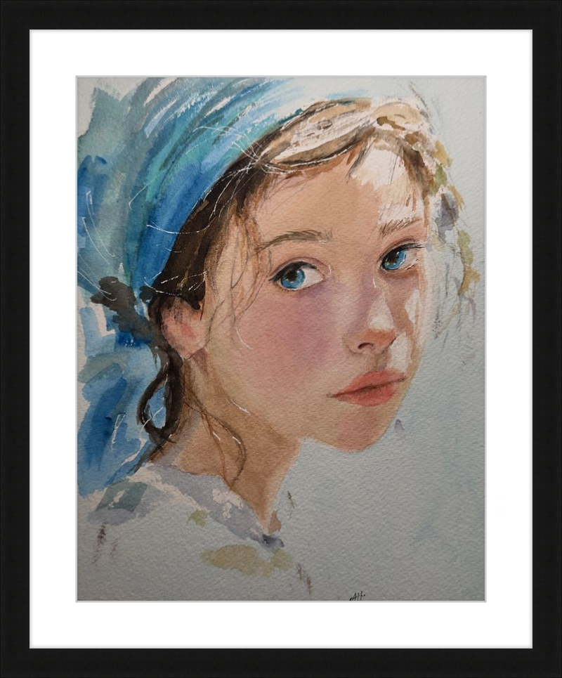 Girl with Blue Scarf
