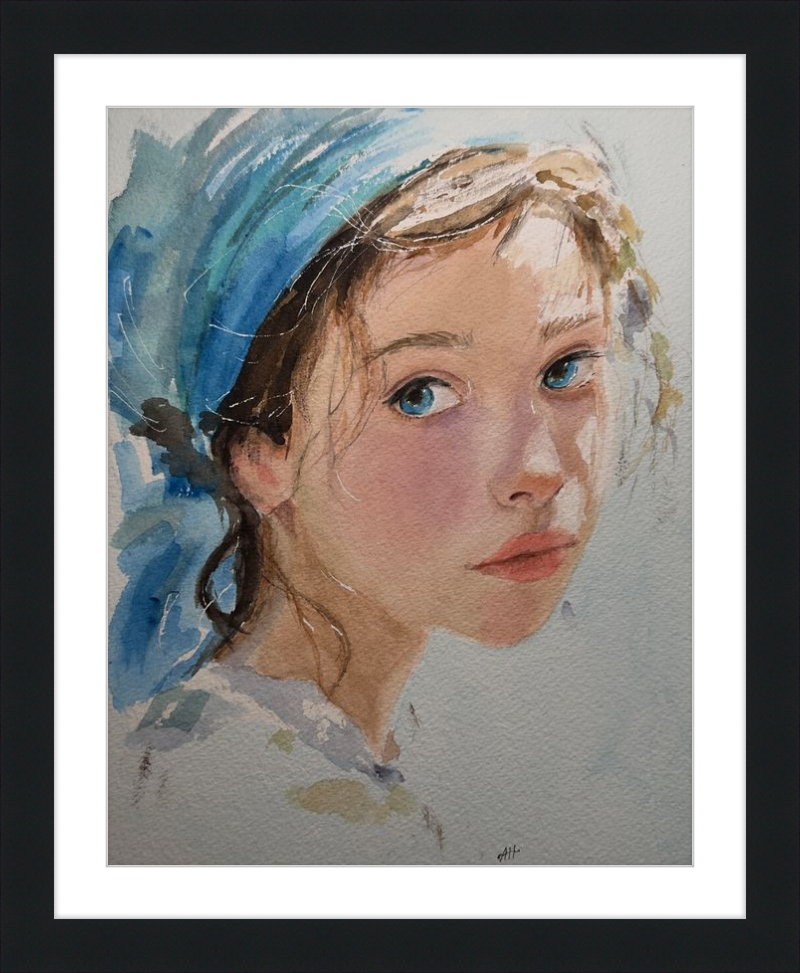 Girl with Blue Scarf