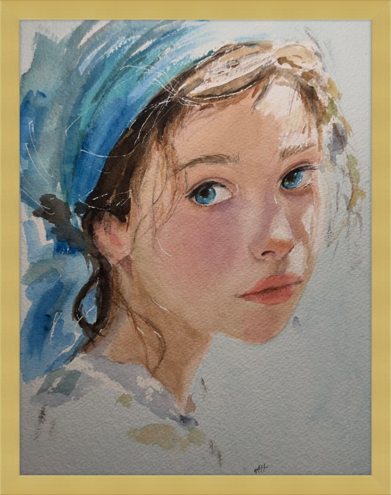 Girl with Blue Scarf