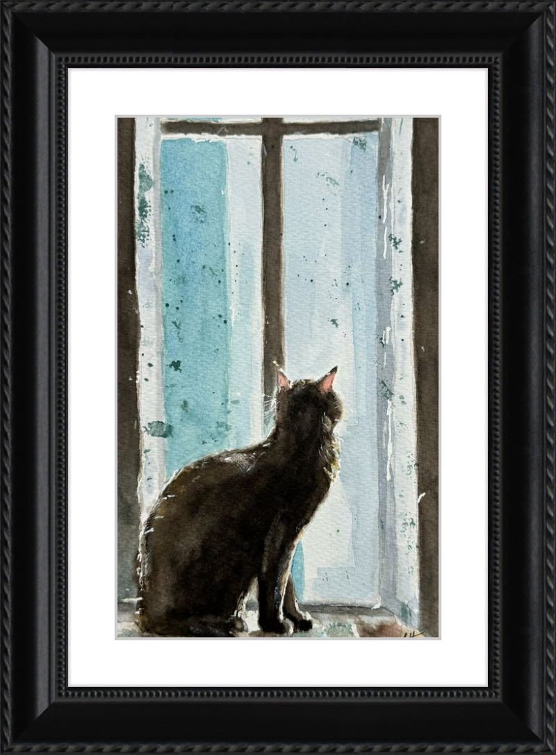 Cat in Blue Window