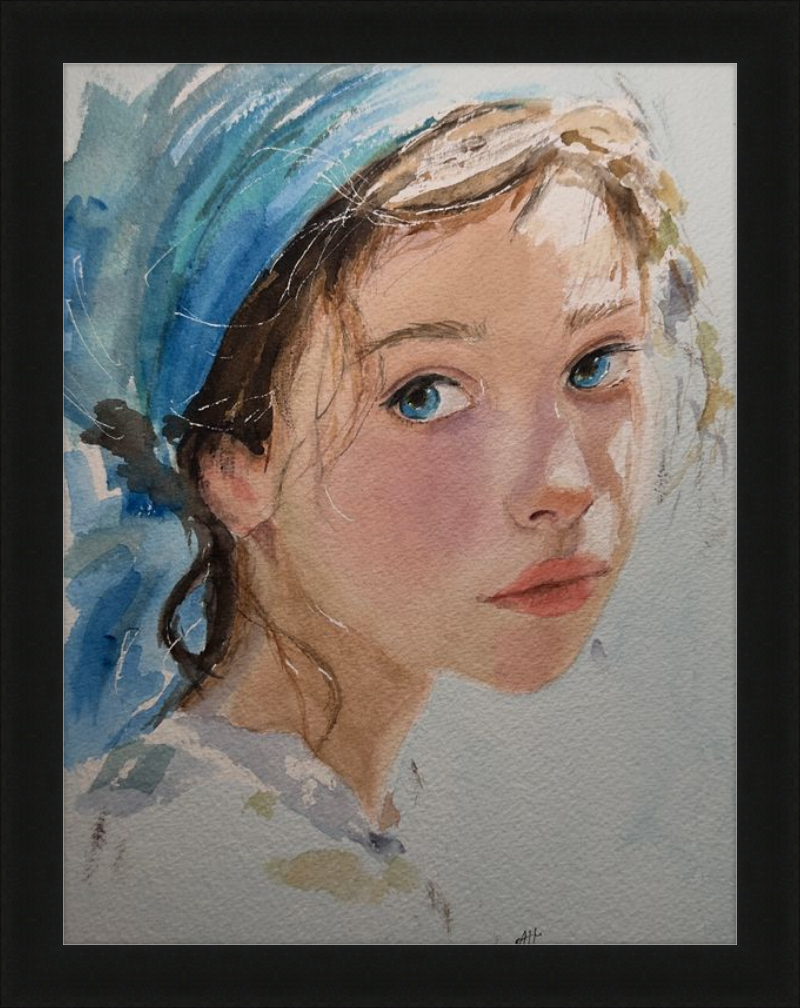 Girl with Blue Scarf