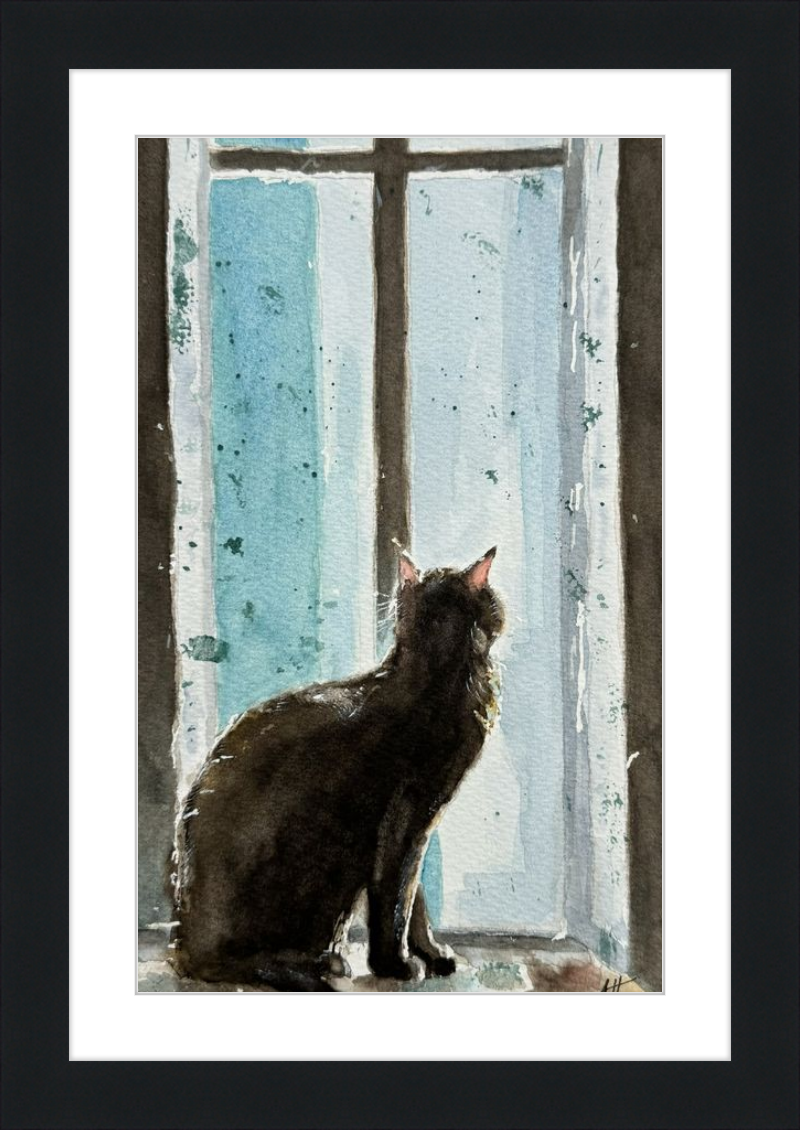 Cat in Blue Window