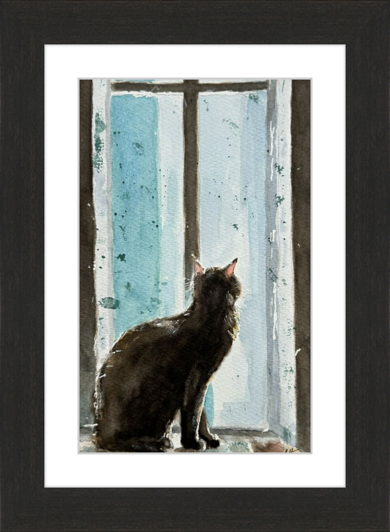 Cat in Blue Window