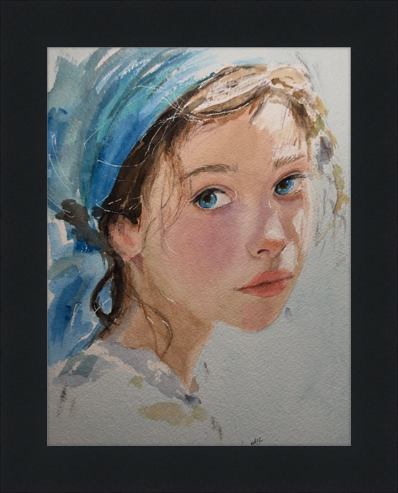 Girl with Blue Scarf